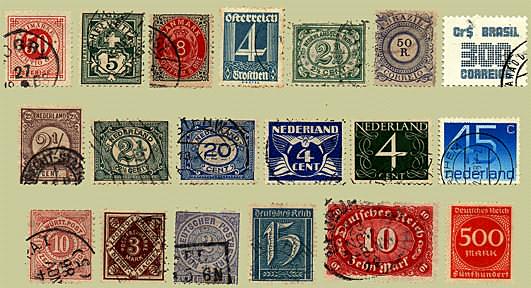  številke na znamkah nominalna vrednost